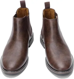 Harssidanzar Men Chelsea Ankle Boots Casual Dress Boots Ankle Classic Slip on Boots KM303US