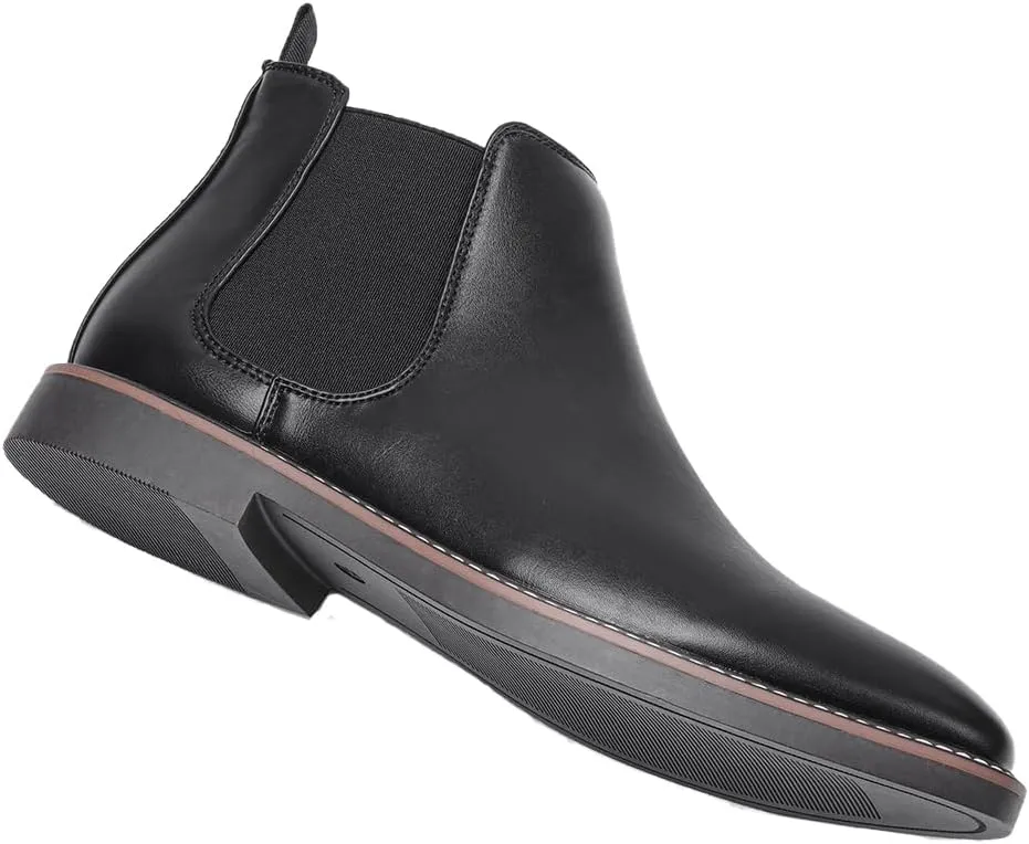 Harssidanzar Men Chelsea Ankle Boots Casual Dress Boots Ankle Classic Slip on Boots KM303US