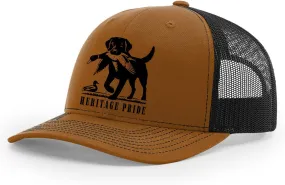 Heritage Pride Mens Black Lab Duck Hunting Embroidered Mesh Back Trucker Hat