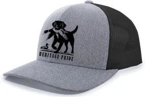 Heritage Pride Mens Black Lab Duck Hunting Embroidered Mesh Back Trucker Hat