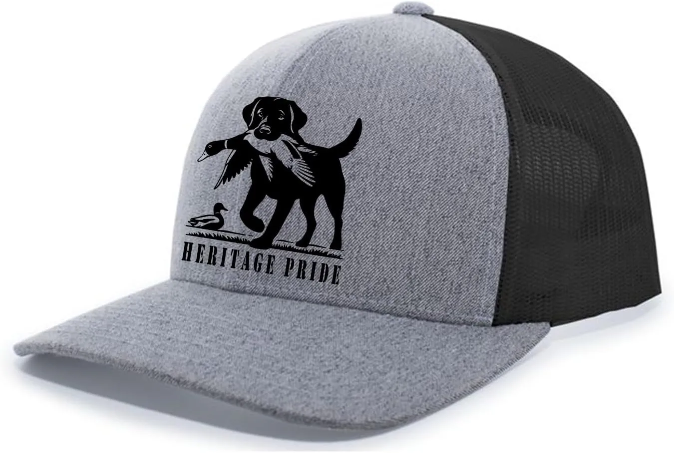 Heritage Pride Mens Black Lab Duck Hunting Embroidered Mesh Back Trucker Hat