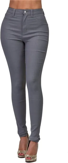 High Waisted-Rise Colored Stretch Skinny Destroyed Ripped Distressed Jeans for Women Olive Mustard RED
