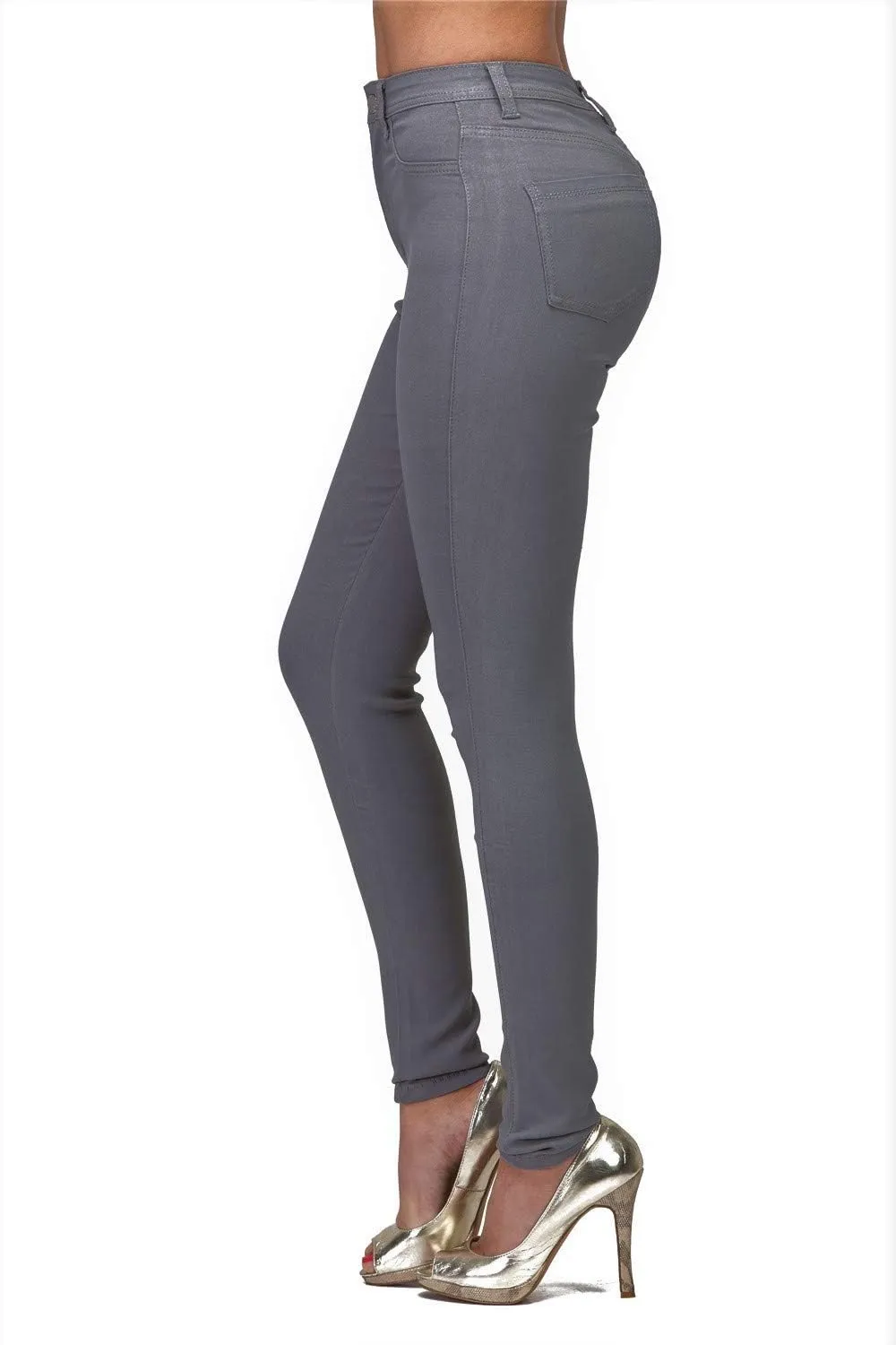 High Waisted-Rise Colored Stretch Skinny Destroyed Ripped Distressed Jeans for Women Olive Mustard RED