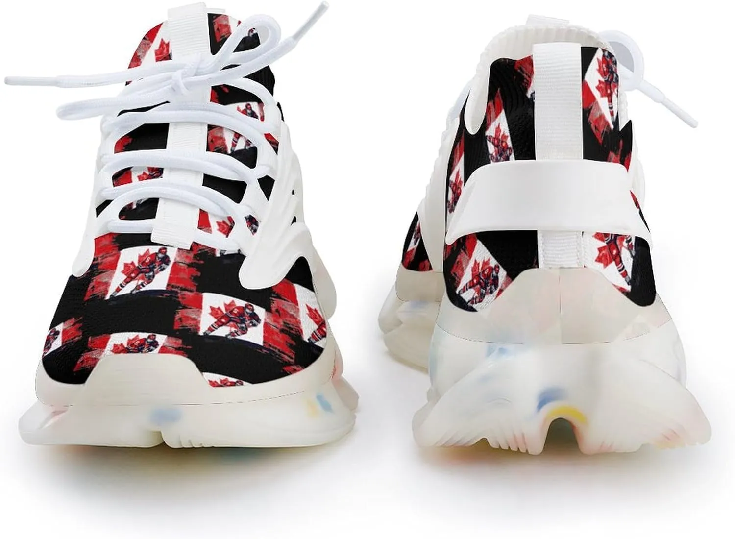 Hockey Player Canadian Flag Men's Running Shoes Lightweight Walking Shoe Breathable Sneaker