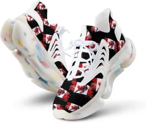 Hockey Player Canadian Flag Men's Running Shoes Lightweight Walking Shoe Breathable Sneaker