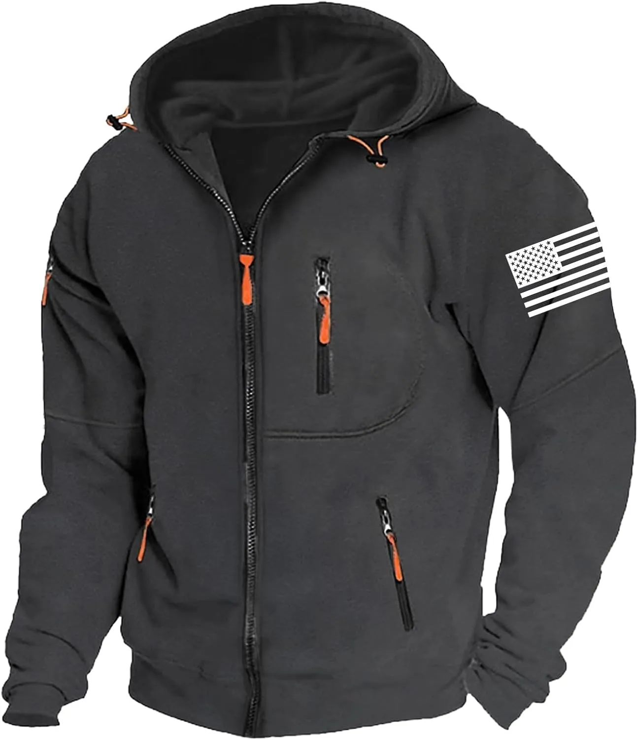 Hoodies for Men Zip up Lightweight Hoodie Big and Tall Sweatshirt Casual Fashion Jackets Fall Tops with Zip Pockets