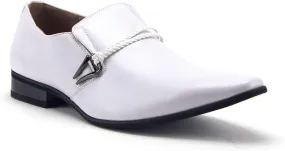 Jazame Men's 98105 Urban Pointed Toe Slip On Belted Loafers Dress Shoes