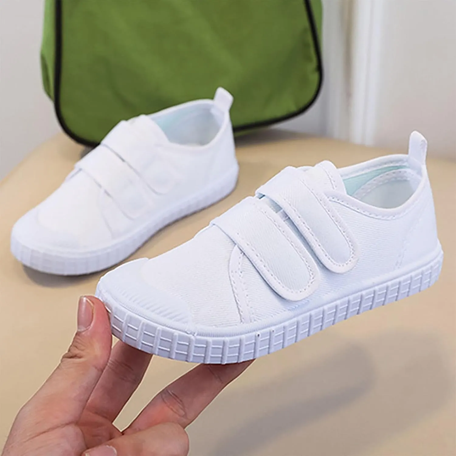 Kids Sneakers Kid's Classic Slip On Canvas Shoes Girls White Sneaker Tennis Shoes Light Weight Comfortable Causal Shoes