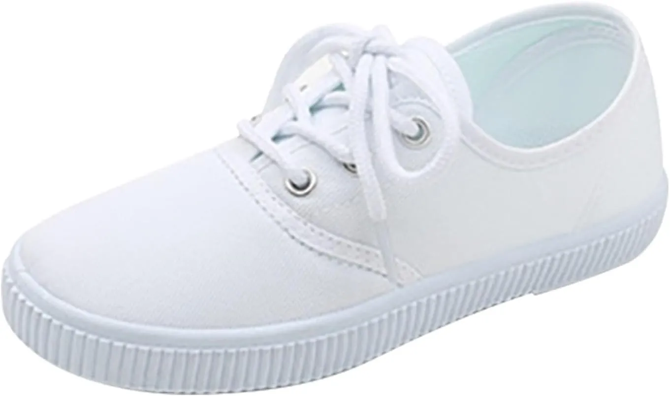 Kids Sneakers Kid's Classic Slip On Canvas Shoes Girls White Sneaker Tennis Shoes Light Weight Comfortable Causal Shoes