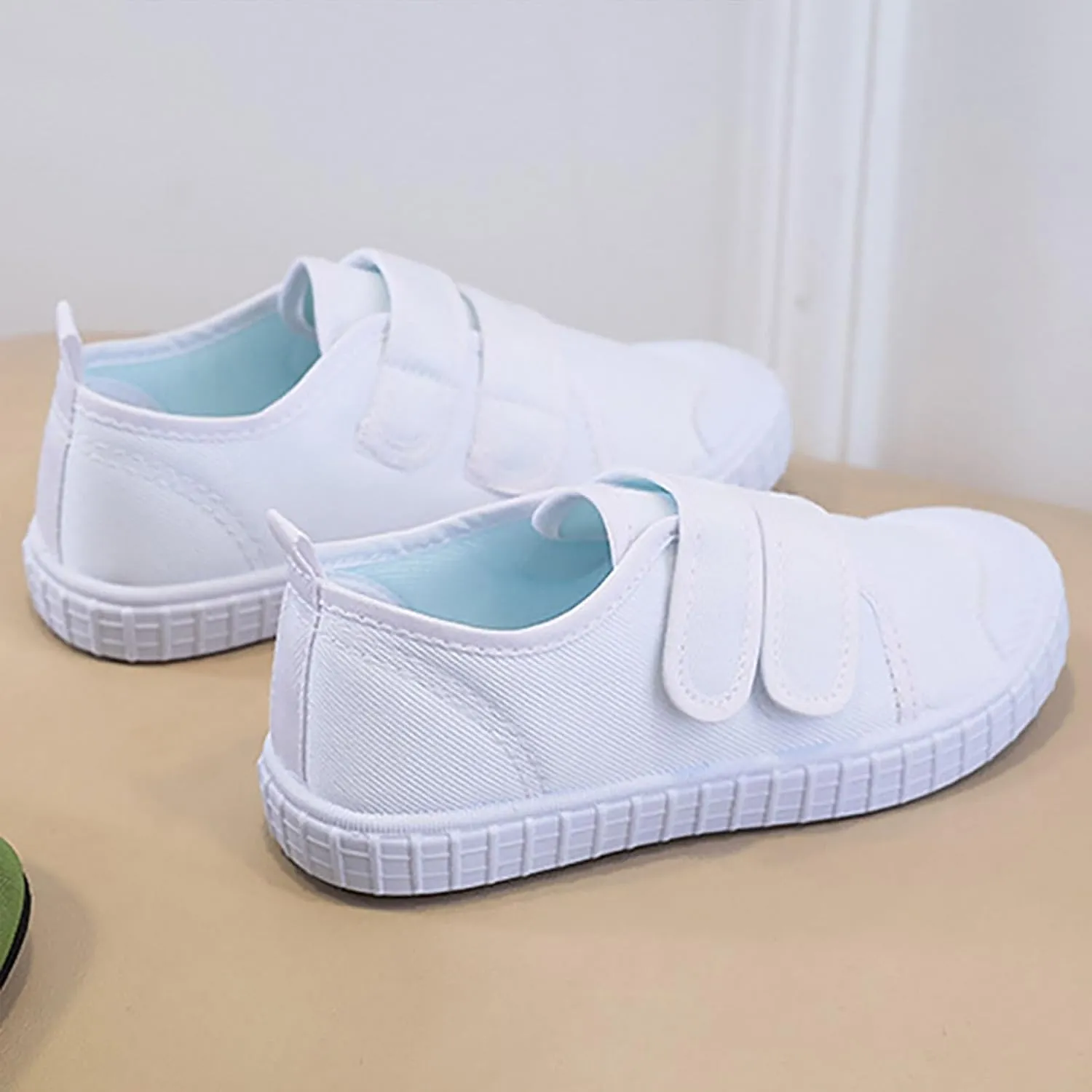 Kids Sneakers Kid's Classic Slip On Canvas Shoes Girls White Sneaker Tennis Shoes Light Weight Comfortable Causal Shoes
