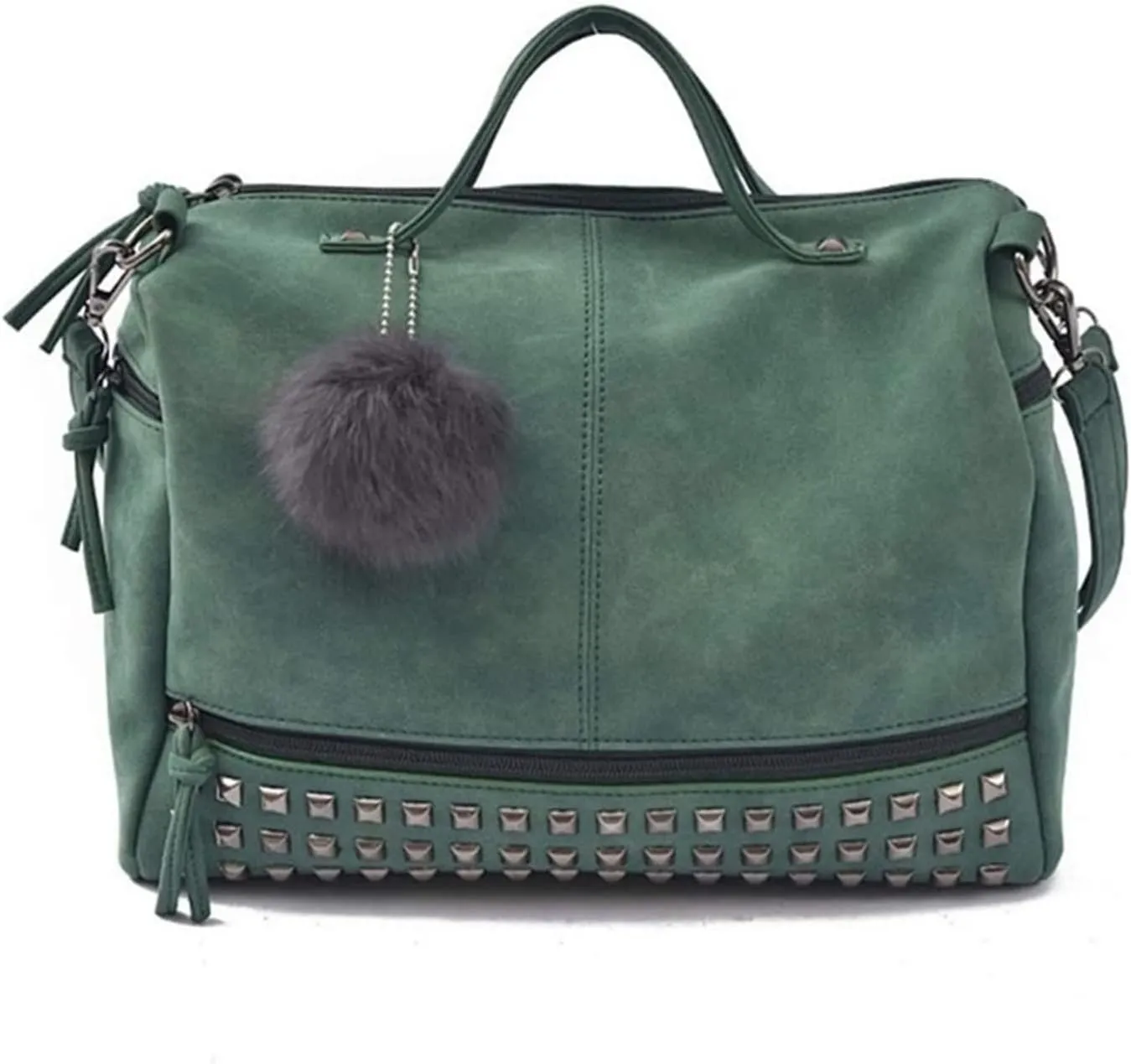 Large Shoulder Bags For Womens Studded Handbags Casual Shoulder Bags(Green)