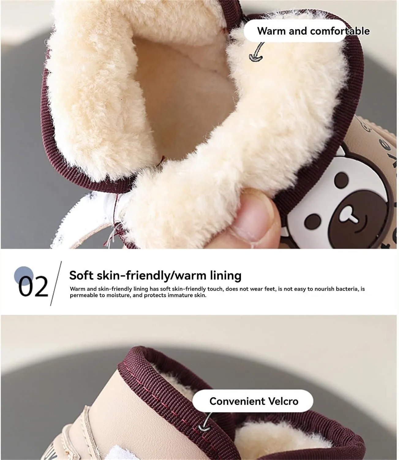 Light Up Shoes Wide Toe Box Warm Snow Boots Slip On Ankle Boots Toddler Luminous Shoes Cold Weather Boots