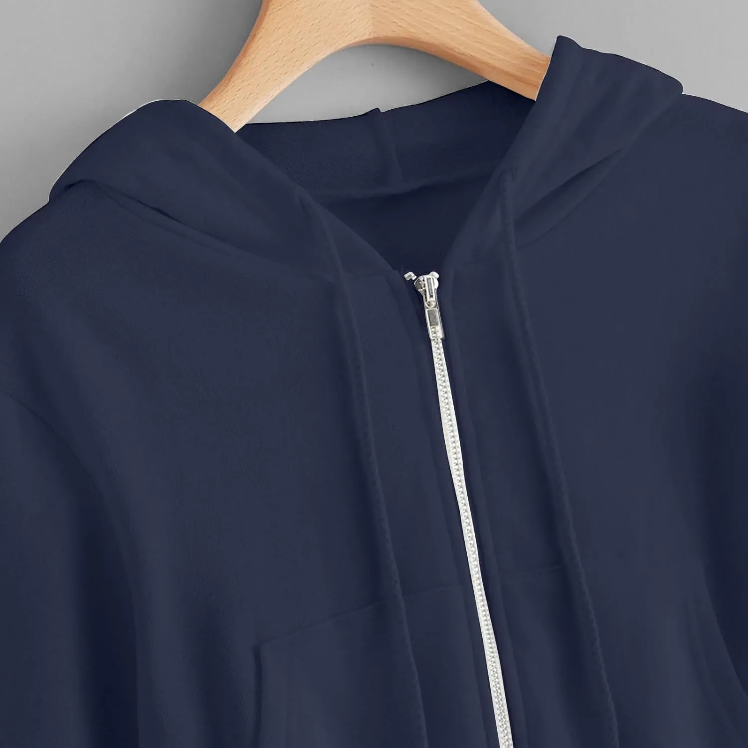 Lightweight Hoodies for Women Cropped Full Zip Hoodie Long Sleeve Fall Sweatshirt Womens Cute Crop Tops Sweatshirts