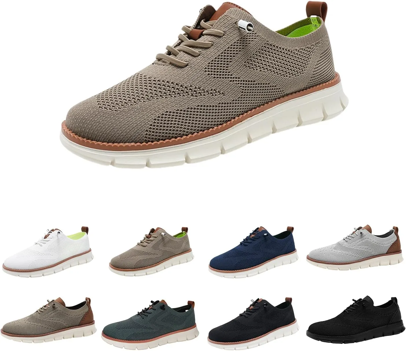 Loafers for Men Lightweight Soft Sole & Wide Toe Box Walking Shoes,Lace Up Breathable Comfortable Sneakers,Summer Casual Mesh Slip On Shoes with Arch Support