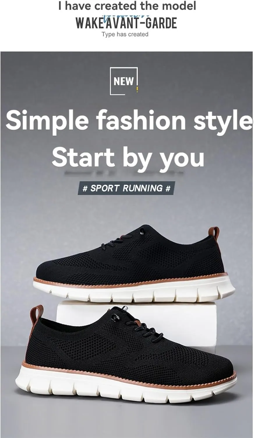 Loafers for Men Lightweight Soft Sole & Wide Toe Box Walking Shoes,Lace Up Breathable Comfortable Sneakers,Summer Casual Mesh Slip On Shoes with Arch Support