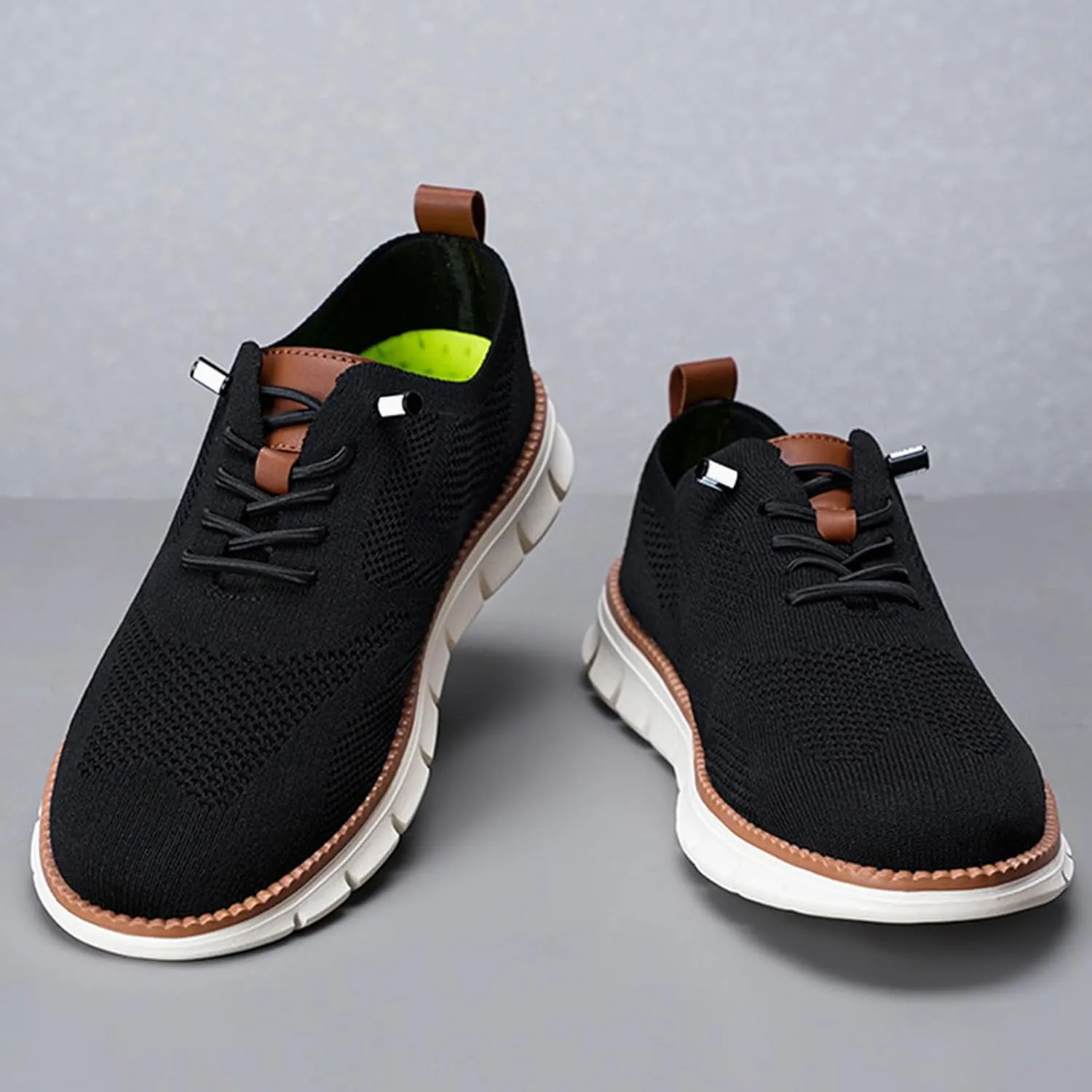 Loafers for Men Lightweight Soft Sole & Wide Toe Box Walking Shoes,Lace Up Breathable Comfortable Sneakers,Summer Casual Mesh Slip On Shoes with Arch Support