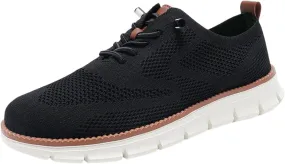 Loafers for Men Lightweight Soft Sole & Wide Toe Box Walking Shoes,Lace Up Breathable Comfortable Sneakers,Summer Casual Mesh Slip On Shoes with Arch Support