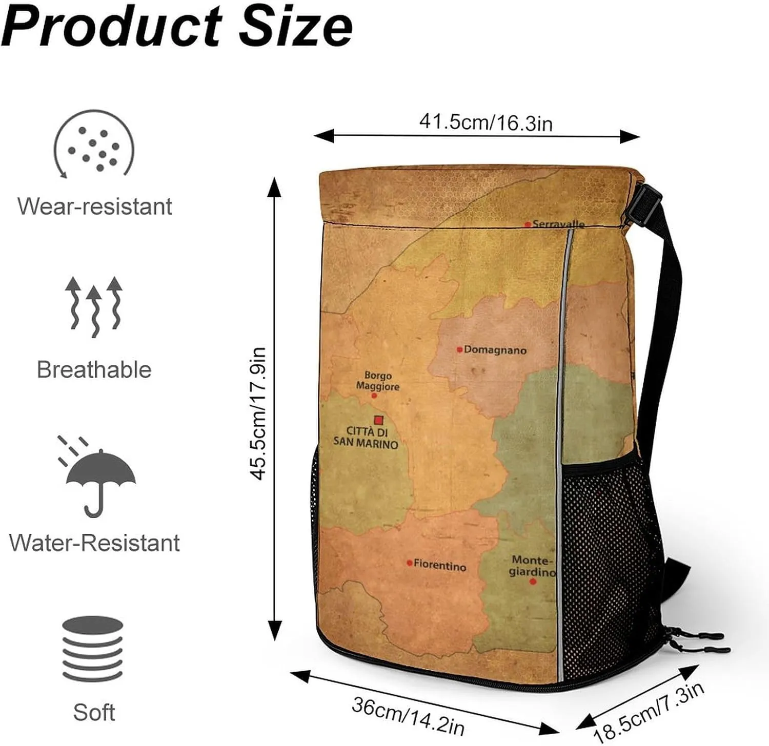 Map of South Africa Storage Bag Drawstring Sports Pocket Backpack, Shoe Bags, Multi-Function Bags
