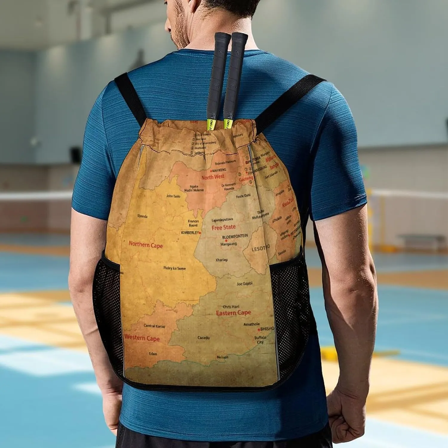 Map of South Africa Storage Bag Drawstring Sports Pocket Backpack, Shoe Bags, Multi-Function Bags