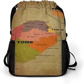 Map of South Africa Storage Bag Drawstring Sports Pocket Backpack, Shoe Bags, Multi-Function Bags