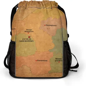 Map of South Africa Storage Bag Drawstring Sports Pocket Backpack, Shoe Bags, Multi-Function Bags