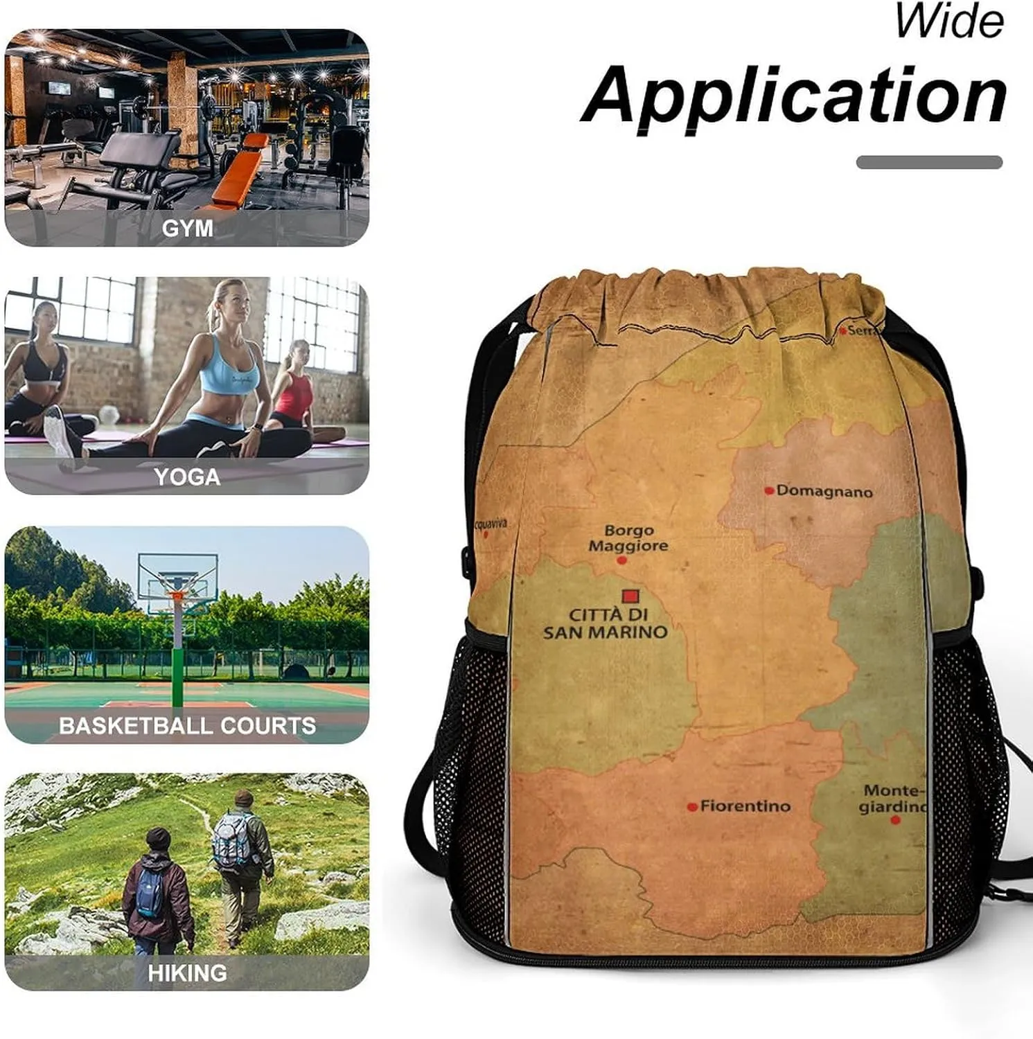 Map of South Africa Storage Bag Drawstring Sports Pocket Backpack, Shoe Bags, Multi-Function Bags