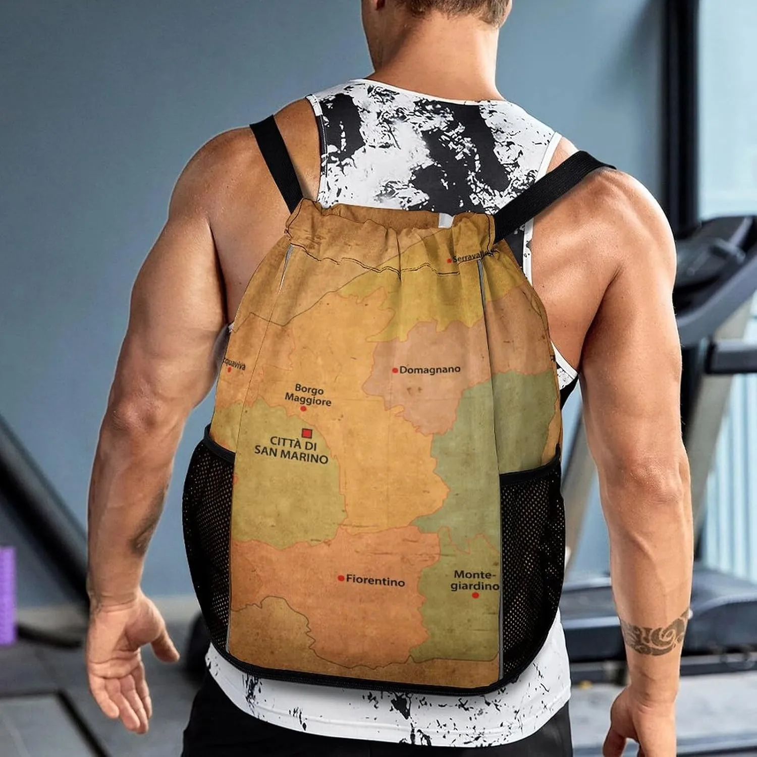 Map of South Africa Storage Bag Drawstring Sports Pocket Backpack, Shoe Bags, Multi-Function Bags