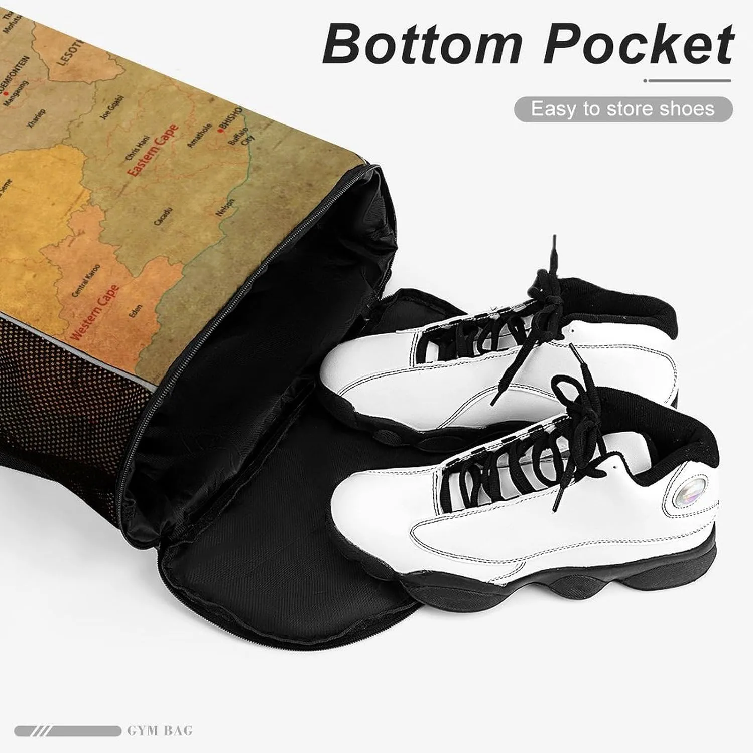 Map of South Africa Storage Bag Drawstring Sports Pocket Backpack, Shoe Bags, Multi-Function Bags