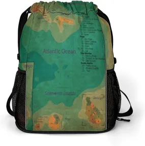 Map of Zambia Storage Bag Drawstring Sports Pocket Backpack, Shoe Bags, Multi-Function Bags