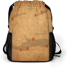 Map of Zambia Storage Bag Drawstring Sports Pocket Backpack, Shoe Bags, Multi-Function Bags