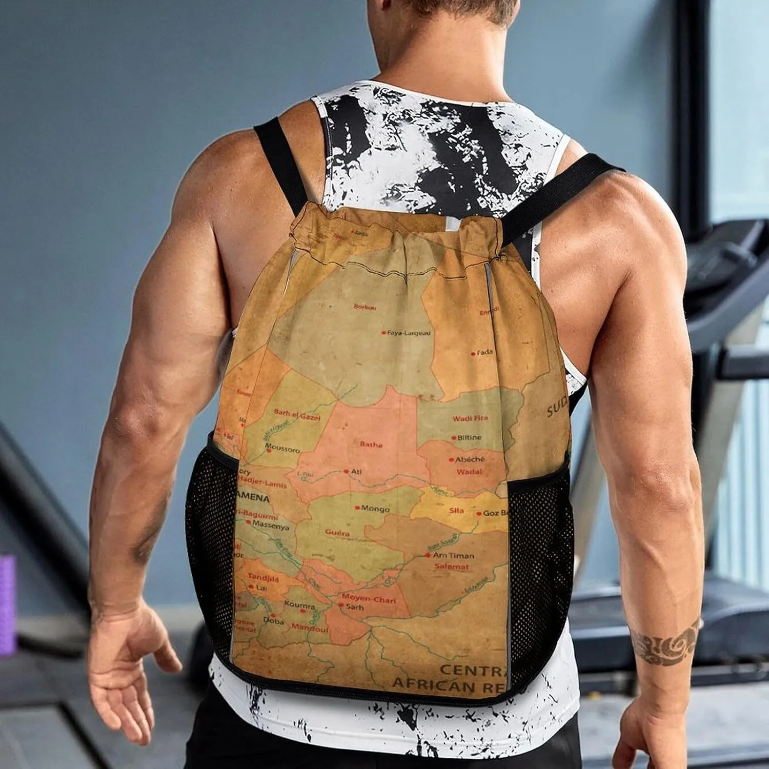Map of Zambia Storage Bag Drawstring Sports Pocket Backpack, Shoe Bags, Multi-Function Bags