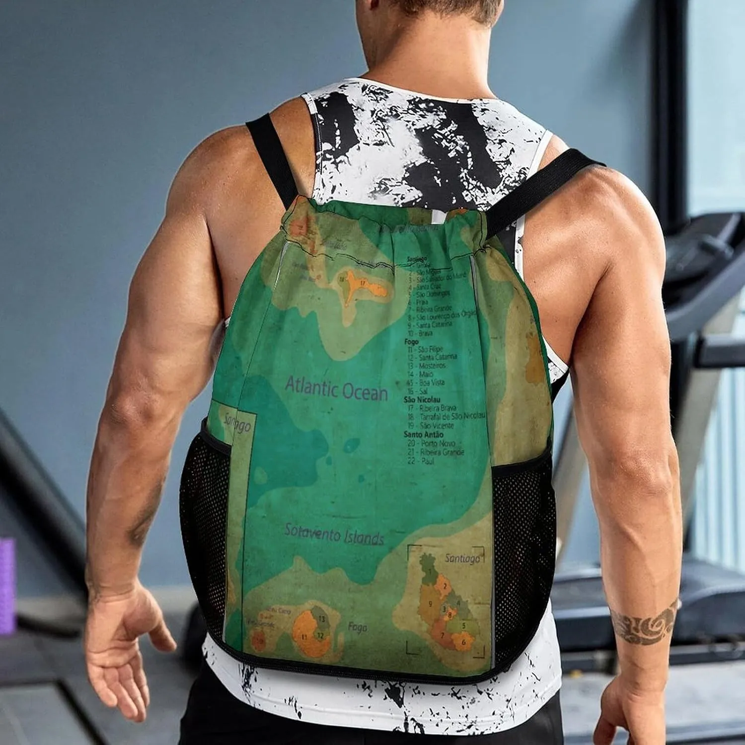 Map of Zambia Storage Bag Drawstring Sports Pocket Backpack, Shoe Bags, Multi-Function Bags