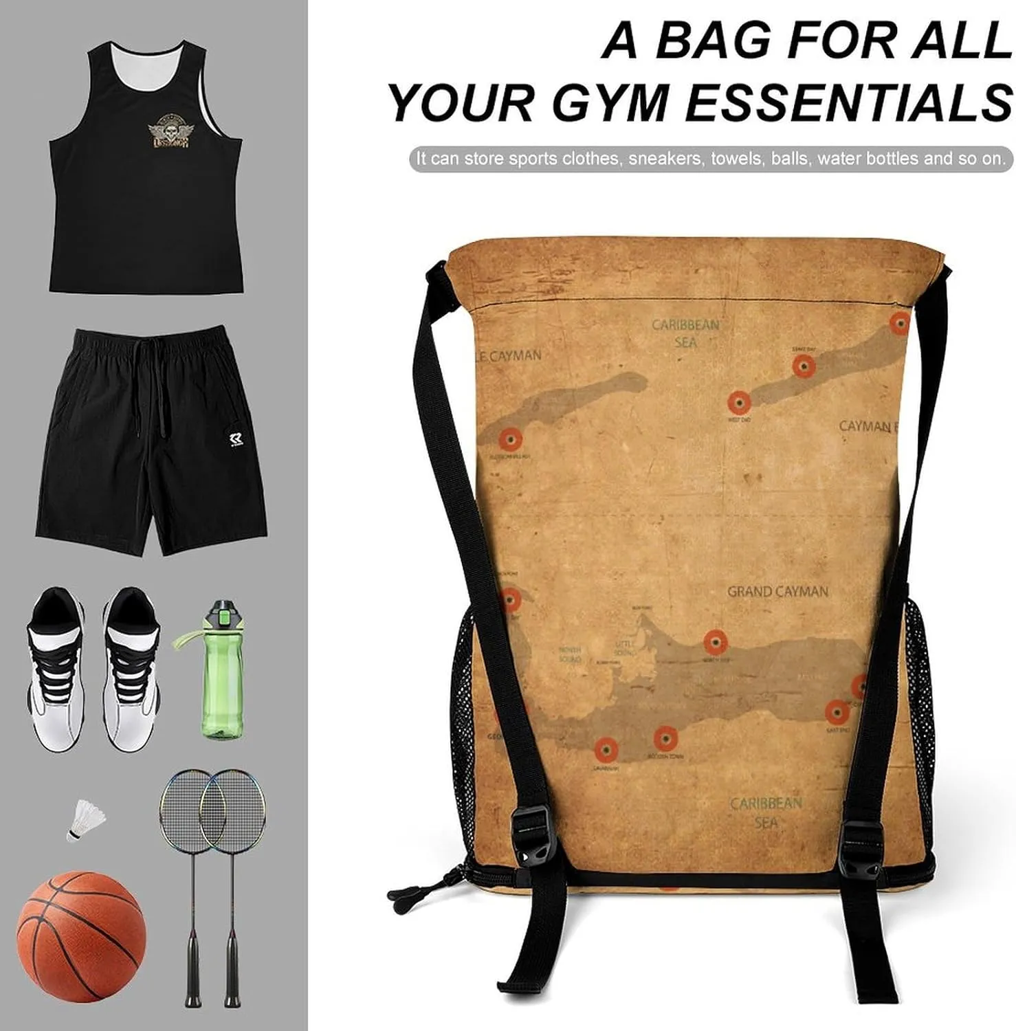Map of Zambia Storage Bag Drawstring Sports Pocket Backpack, Shoe Bags, Multi-Function Bags