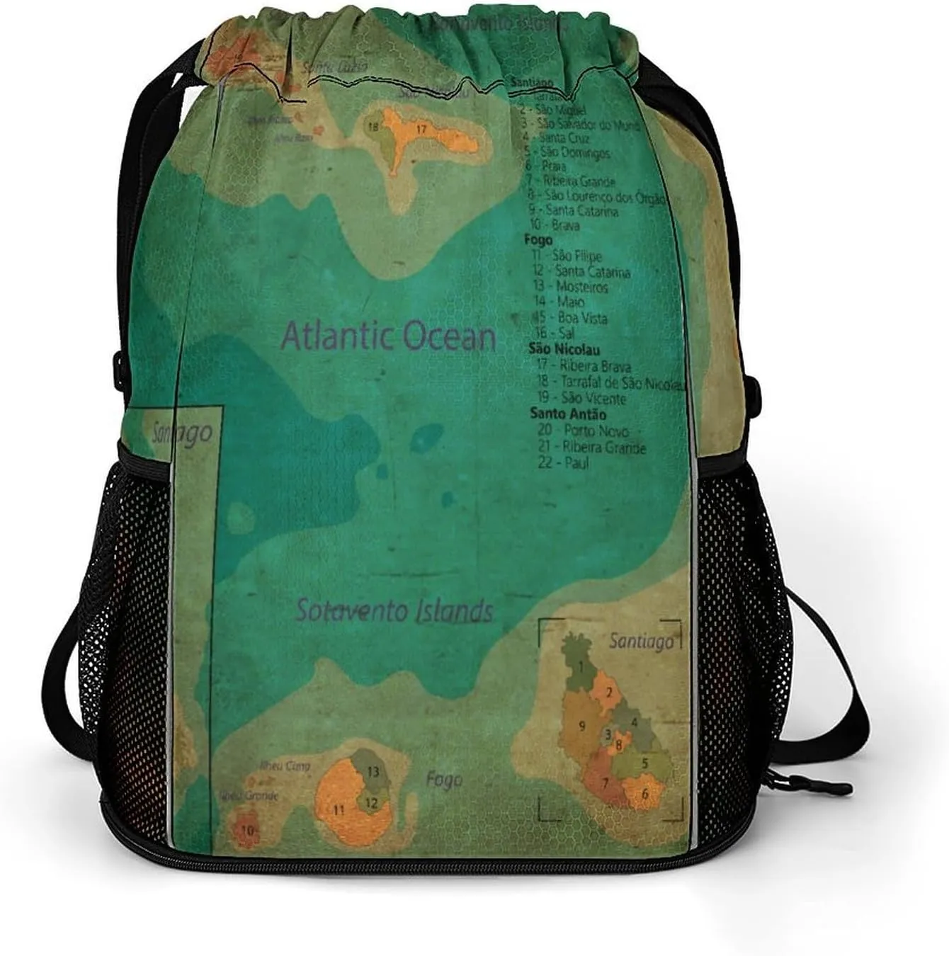 Map of Zambia Storage Bag Drawstring Sports Pocket Backpack, Shoe Bags, Multi-Function Bags
