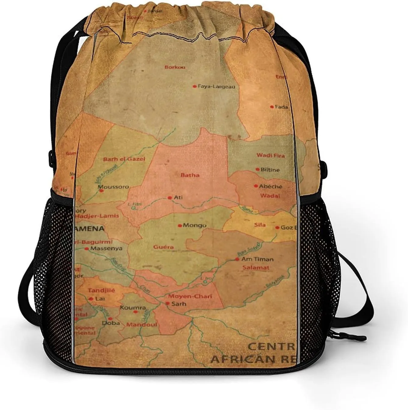 Map of Zambia Storage Bag Drawstring Sports Pocket Backpack, Shoe Bags, Multi-Function Bags