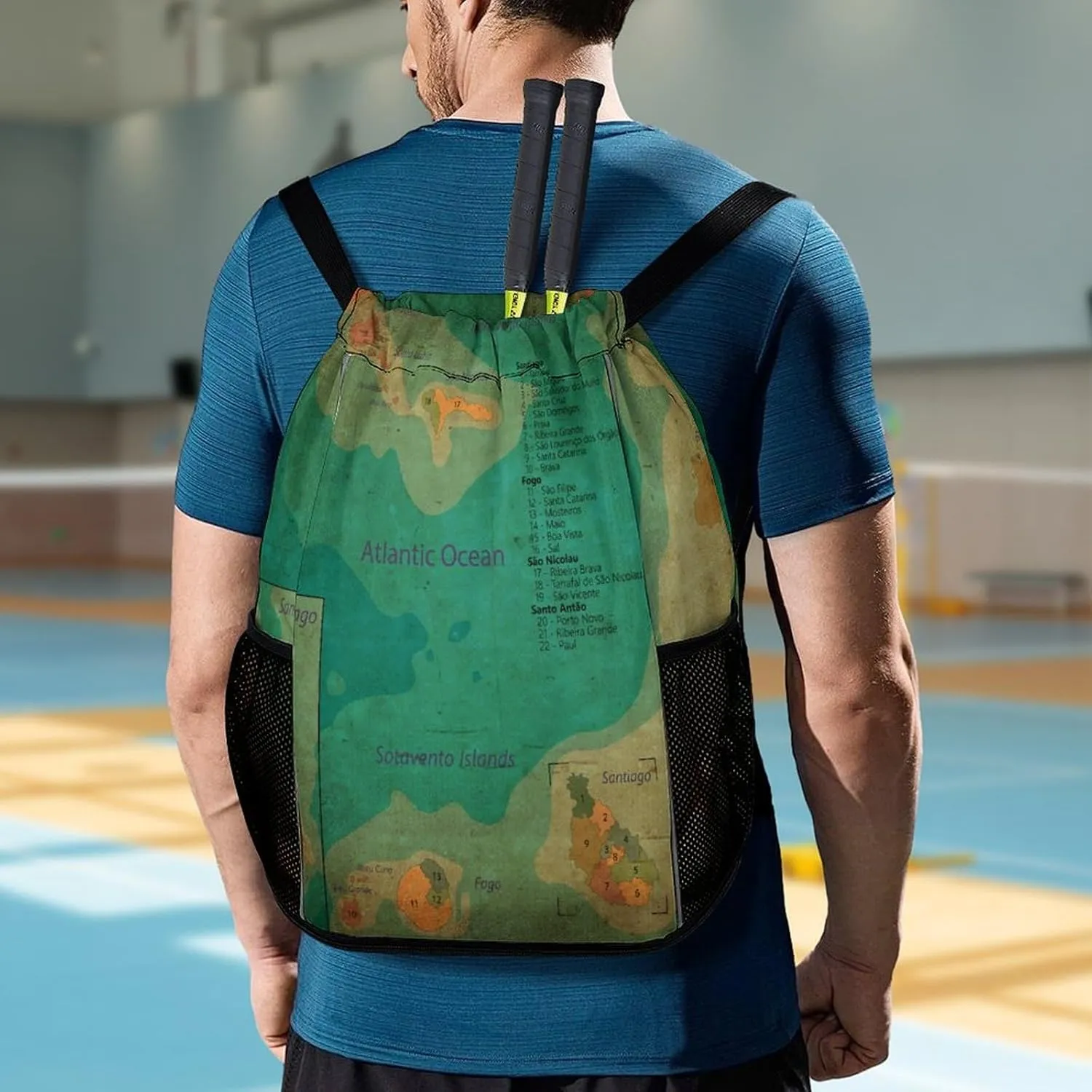 Map of Zambia Storage Bag Drawstring Sports Pocket Backpack, Shoe Bags, Multi-Function Bags