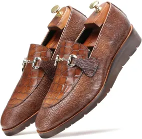 Marx Men's Dress Shoes - Lightweight Handcrafted Full Grain Leather Loafers, Brown Business Casual Shoes for Men, AirFlexLite