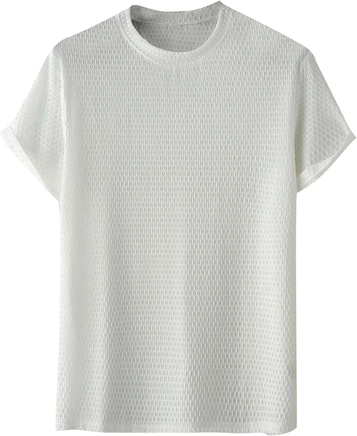 Men Casual Shirts Plus Size Short Sleeve Crewneck Solid Tee Tops Quick Dry Breatheable Mesh Athletic Workout Shirt