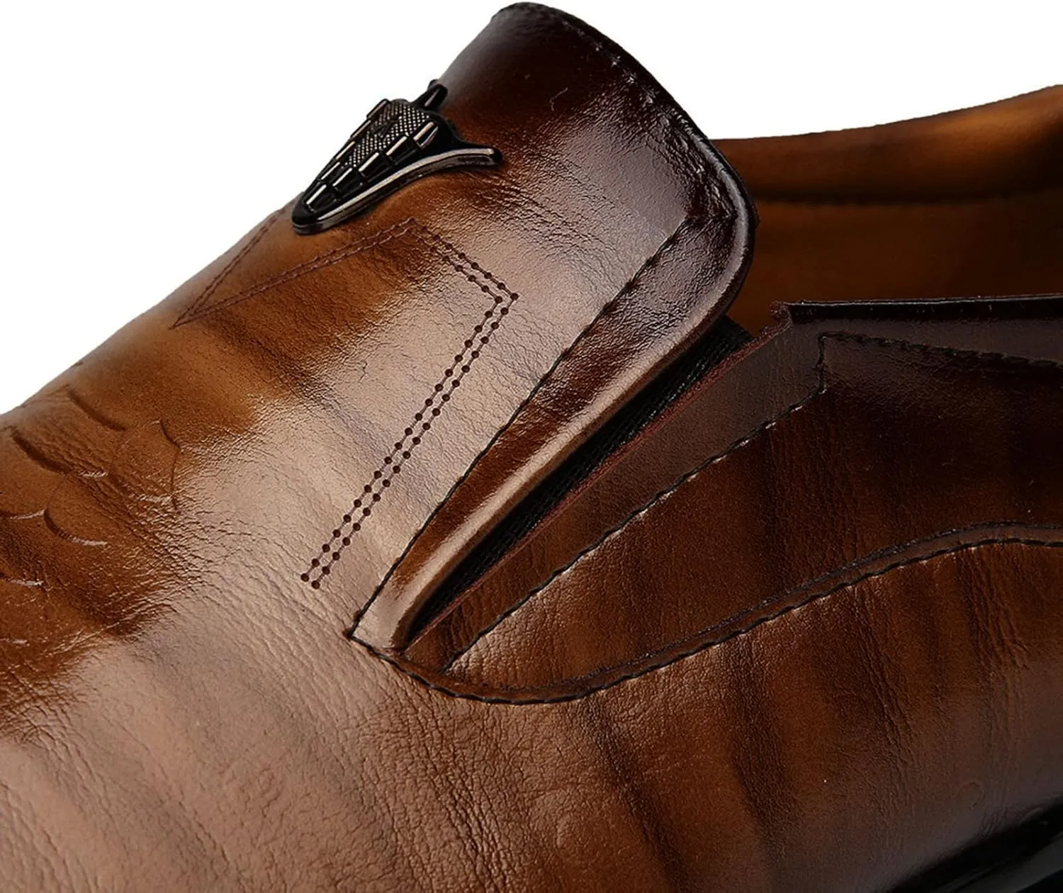 Men Formal Shoes Black Mens Shoes Classic Business Leather Shoes Fashion Retro Casual Solid Color Set Square Head Leather Shoes Business Casual Shoes Men Loafers