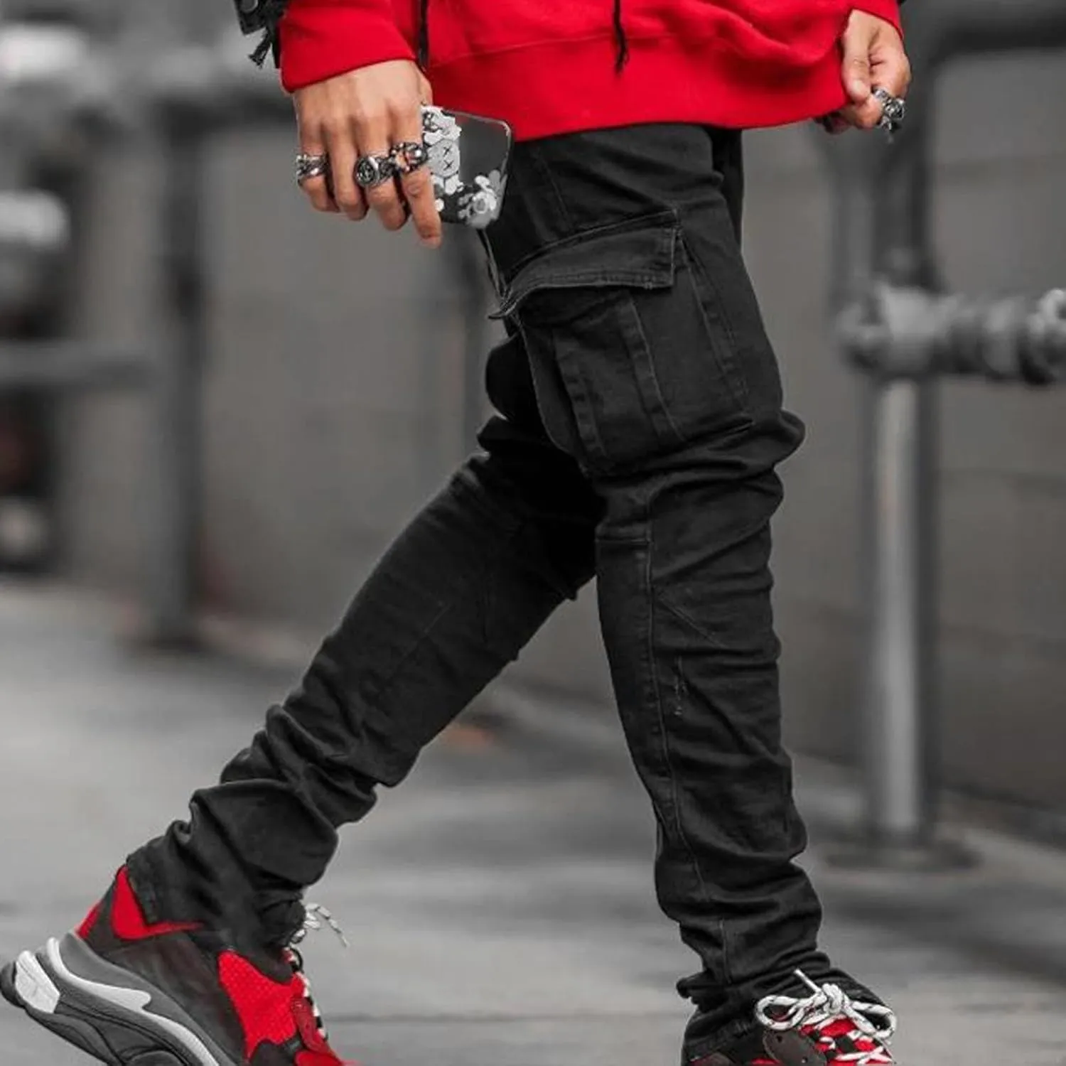 Men Jeans Slim Fit Bell Bottom Jeans Y2k Vintage Relaxed Fit Jeans Casual Regular Fit Flared Leg Denim Pants