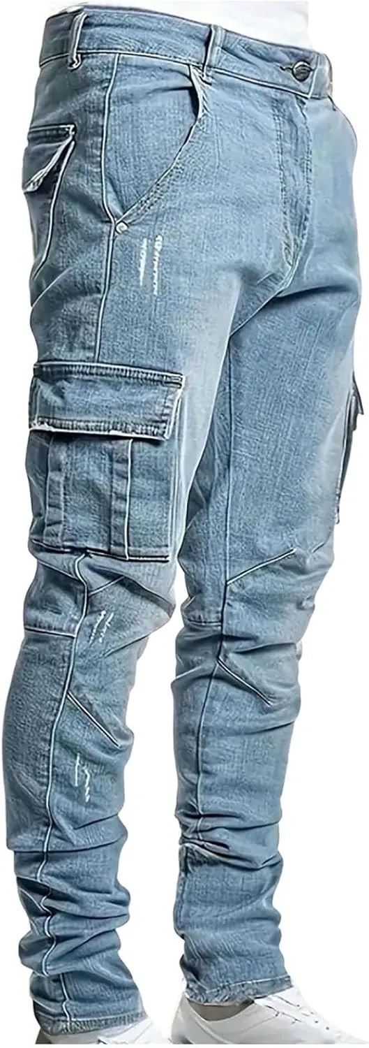 Men Jeans Slim Fit Bell Bottom Jeans Y2k Vintage Relaxed Fit Jeans Casual Regular Fit Flared Leg Denim Pants