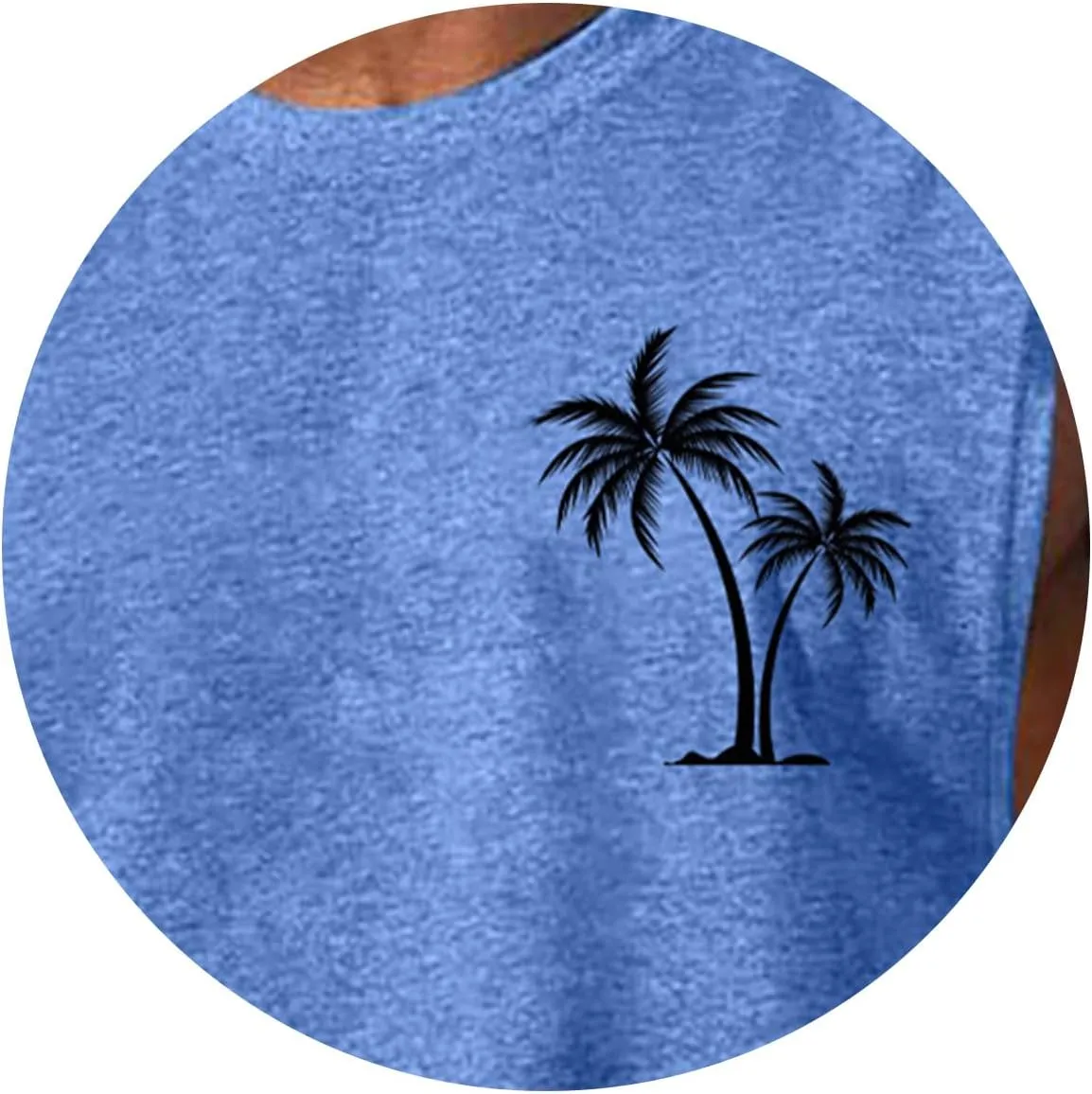 Mens Beach Tank Tops Summer Palm Tree Print Sleeveless Undershirts Hawaiian Vacation Tee Tops Muscle Fit Basic Tees