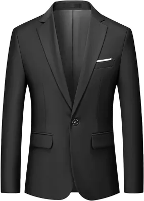Men's Blazers Slim Fit Business Casual Men Suit Jackets One Button Sport Coat Travel Blazer Lightweight Suit Jacket
