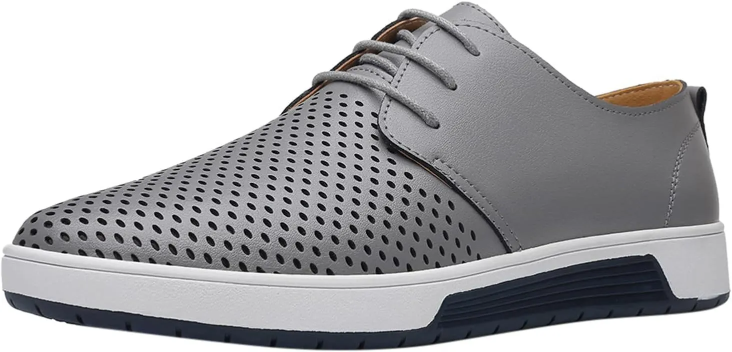 Mens Breathable Oxfords Shoes Arch Support Walking Sneakers Men Casual Business Formal Shoes Supple Matte Leather Dress Shoe Comforbale Lace Up Work Office Oxfords Flat Dress Derby Men