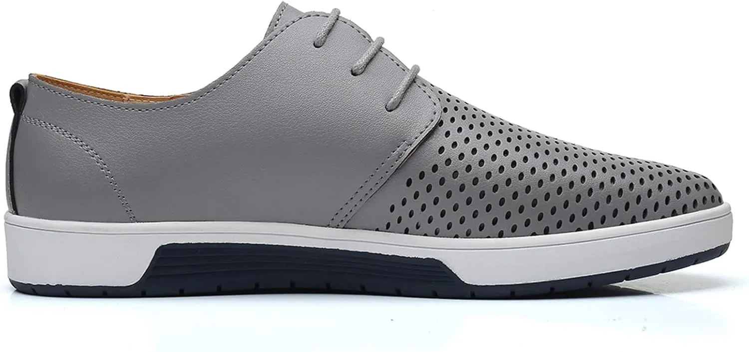 Mens Breathable Oxfords Shoes Arch Support Walking Sneakers Men Casual Business Formal Shoes Supple Matte Leather Dress Shoe Comforbale Lace Up Work Office Oxfords Flat Dress Derby Men