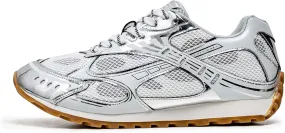 Men's Breathable Running Shoes Anti Slip Fitness Casual Sports Basketball Tennis Fashionable Cross Training Shoes Silver