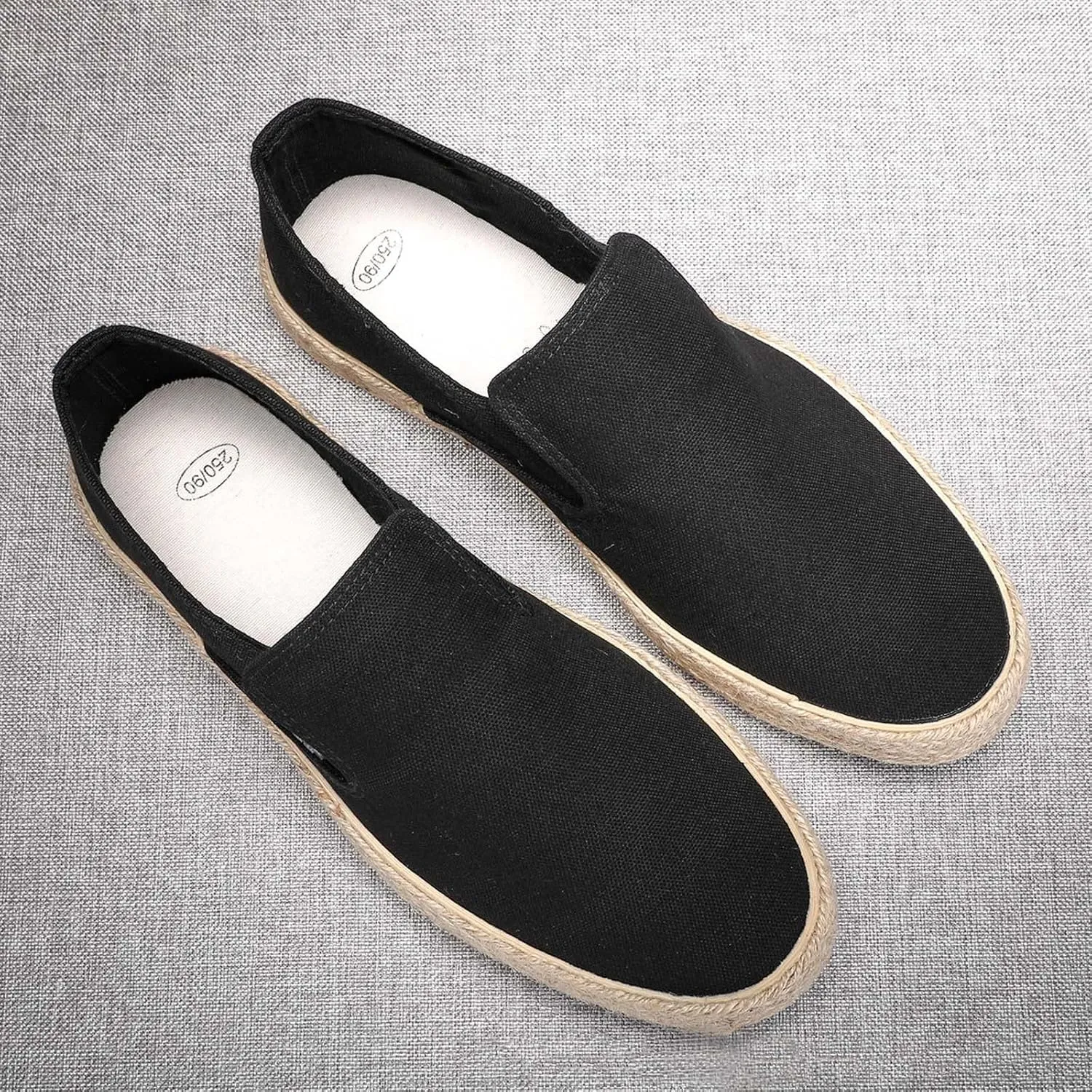 Men's Breathable Solid Color Korean Version Trendy Casual Comfortable Lightweight Linen Sole Mens Classic Nylon Sneaker