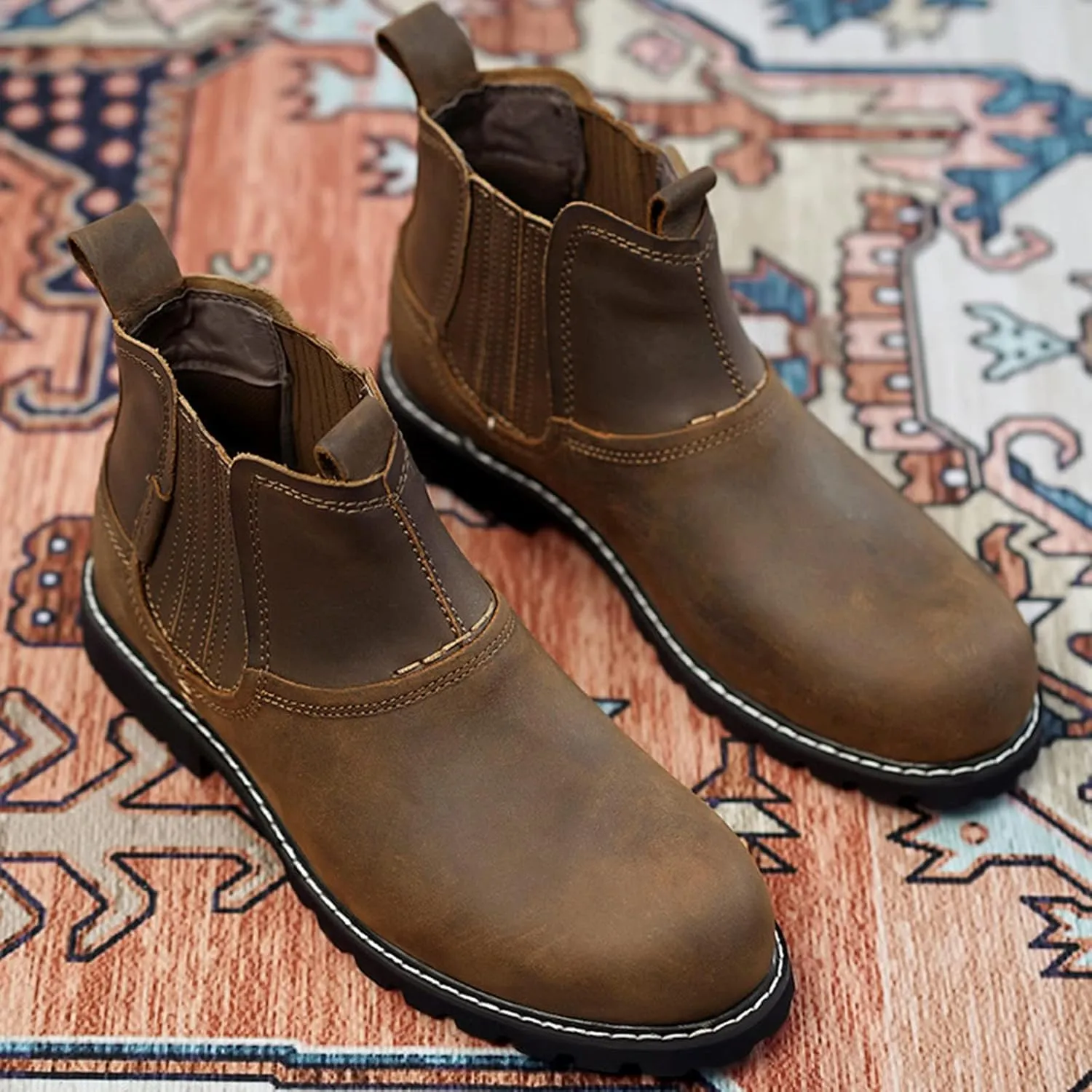 Mens Business Casual Shoes 12 Wide Mens Shoes High Top Leather Boots Mens Dress Shoes Loafers Slip-Ons Casual White