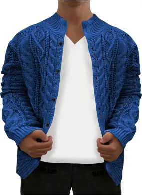 Men's Cardigan Sweaters Cable Knit Sweater Button Down Sweater Open Front Cardigan Plus Size Long Sleeve Sweaters