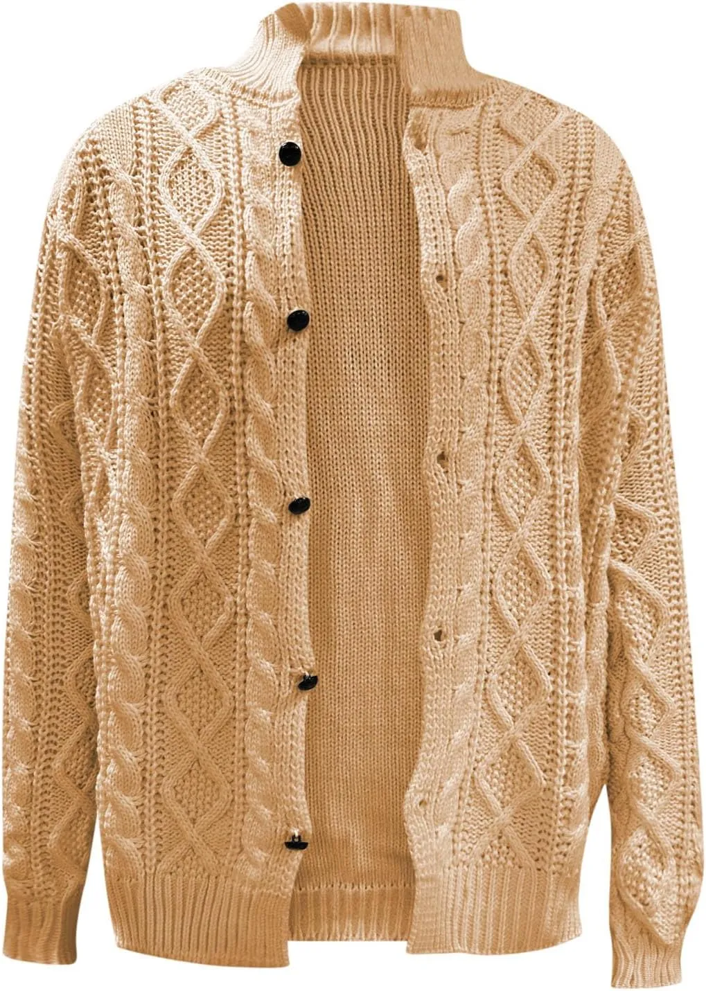 Men's Cardigan Sweaters Cable Knit Sweater Button Down Sweater Open Front Cardigan Plus Size Long Sleeve Sweaters